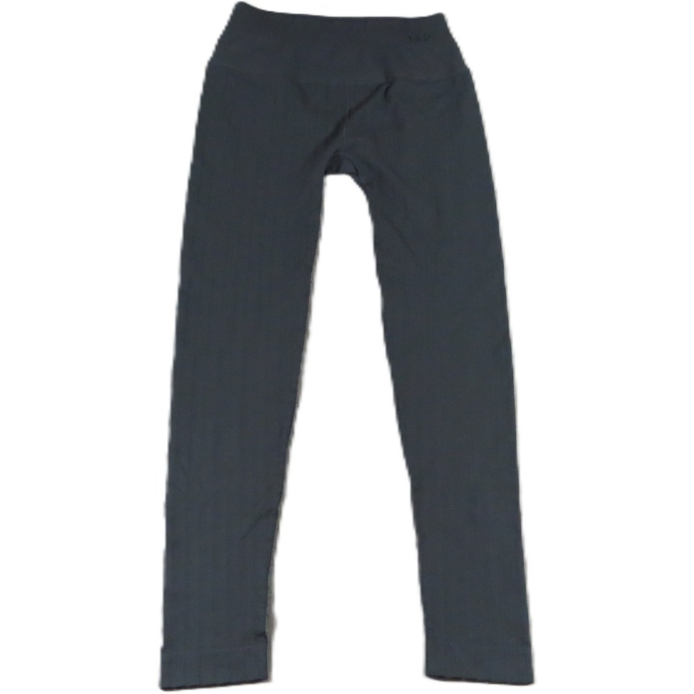 NUX Ribbed Seamless Leggings Women S Gray High Waisted Tummy Control Yoga Crop